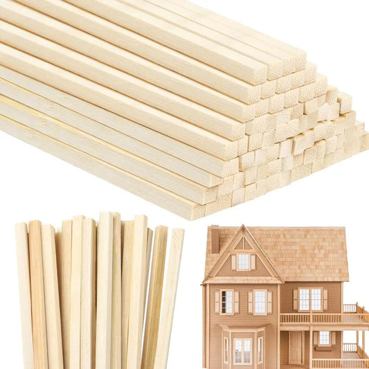 20/50pcs Wood Sticks, Square Hardwood Dowels, Untreated Wooden Slats, Wooden Dowels, Wooden Sticks for Making Wood Crafts