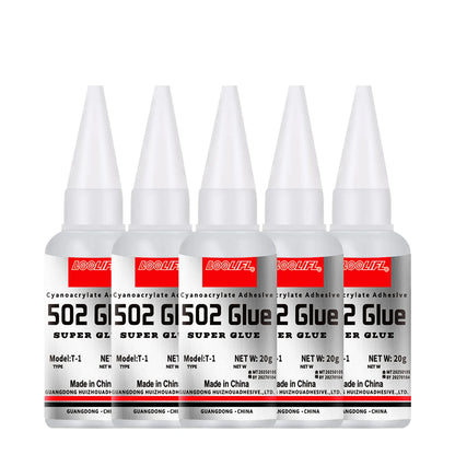 502 Super Strong Quick-Drying Adhesive, Professionally Used for Daily Repair of Toy Plastics, Is White, Transparent and Odorl