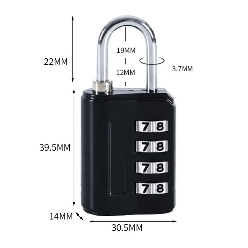 New Concept Color 4 Digit Combination Lock Anti-theft Safely Code Lock Travel Luggage Suitcase Lockers Zinc Alloy Padlock