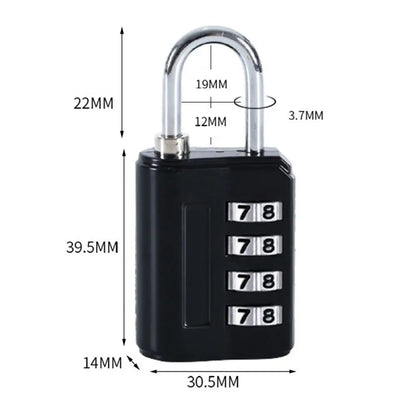 New Concept Color 4 Digit Combination Lock Anti-theft Safely Code Lock Travel Luggage Suitcase Lockers Zinc Alloy Padlock