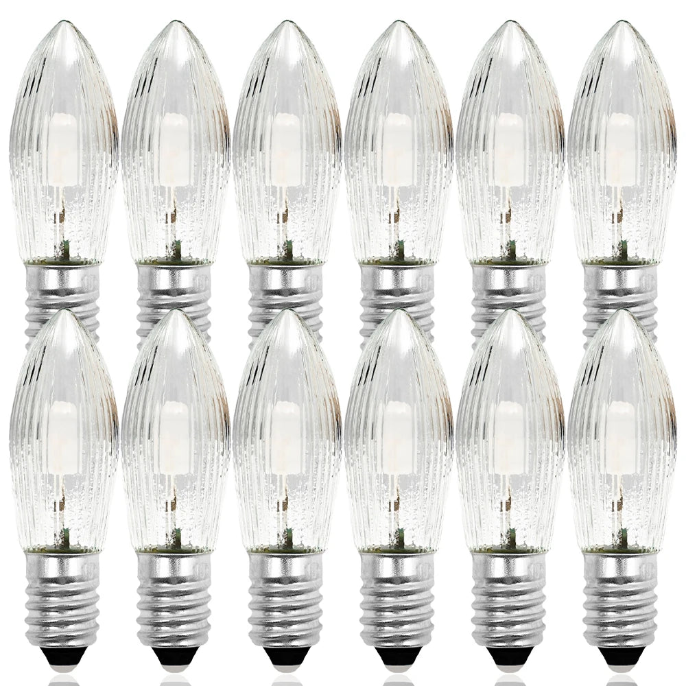 Warm Light Glass Bulbs Tapered Candles E10 LED Replacement Bulbs for Lights Candle Arch Bathroom Kitchen Home Lamps Bulb Deco