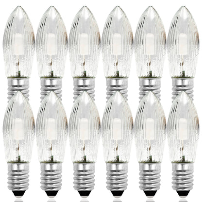 Warm Light Glass Bulbs Tapered Candles E10 LED Replacement Bulbs for Lights Candle Arch Bathroom Kitchen Home Lamps Bulb Deco