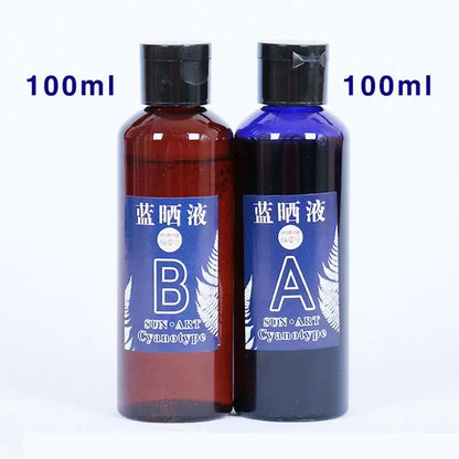 Cyanotype Set 1:1 AB Potassium Ferricyanide Set Cyanotype Printing DIY For Fabric Textile Wood Reproducing Photographs Docume