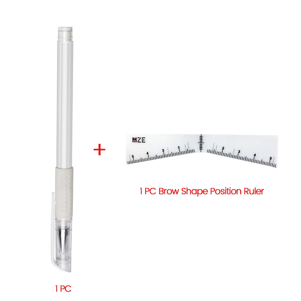 Eyebrow Position Mark Tools Microblading Brow Shape Mapping Kit with White Marker Pen and Brows Outline Design Ruler Makeup K