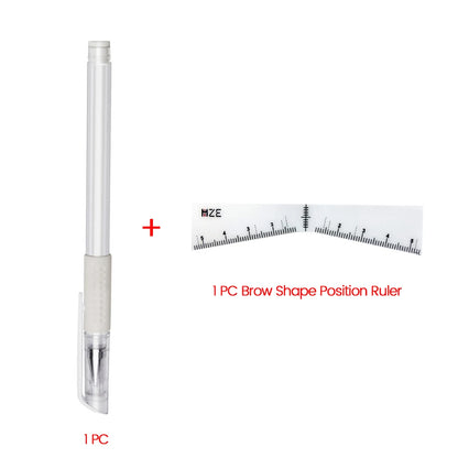 Eyebrow Position Mark Tools Microblading Brow Shape Mapping Kit with White Marker Pen and Brows Outline Design Ruler Makeup K