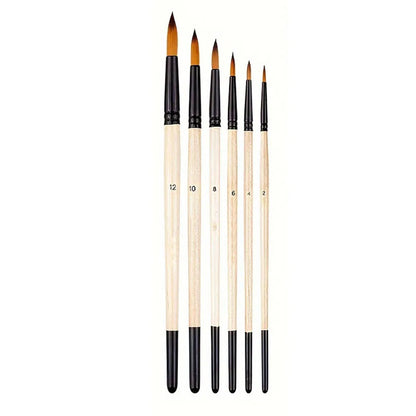 6pcs Artist Paint Brushes Set Artist Paintbrushes For Acrylic Oil Watercolor Acrylic Painting For Body Face Rock Canvas - 6pc