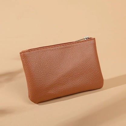 Women PU Leather Coin Purse Retro Litchi Pattern Zipper Pouch Mini Change Purses Unisex Solid Wallets Card Holder Storage Bag