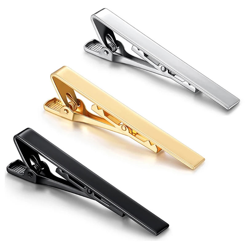 New Tie Clips for Men's Metal Necktie Bar Dress Shirts Tie Pin for Wedding Ceremony Metal Silver Color Tie Clip Man Accessori