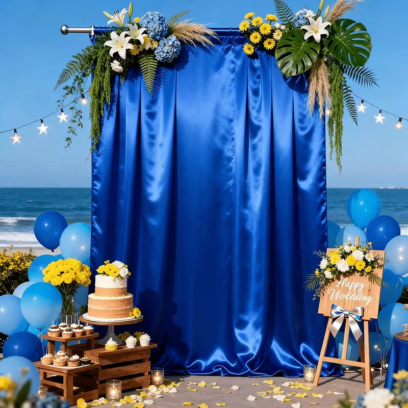 Satin Backdrop Curtain,with Rod Pocket for Wedding,Birthday,Baby Shower,Photography,Graduation Party Backdrop Drapes,1 Panel 