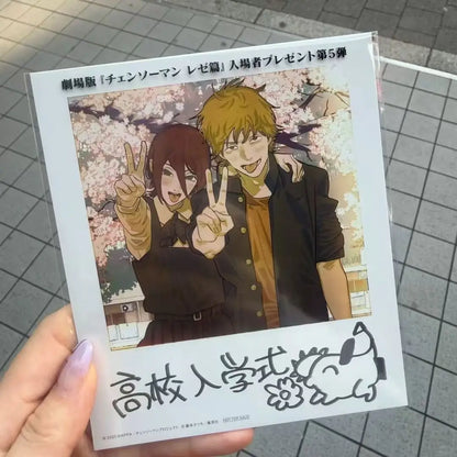 Anime Reze Denji Small Card Photo Cards Cosplay DIY Postcard Bookmark Accessories Ornament Props 2pcs/Set - 2pcs