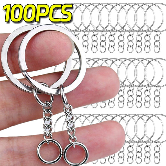 Metal Keychains with Split Rings Link Chain Key Rings Keyfob Key Pendants Holder Rings DIY Key Chains Keyring Accessories Too