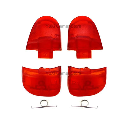 YuXi L1 R1 L2 R2 Trigger Buttons Replacement for PS5 BDM-030 V3.0 Controller Button Set With Springs - Clear Red