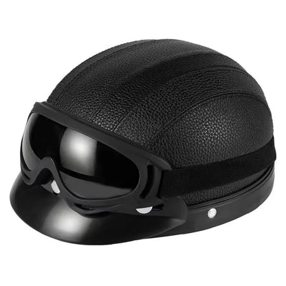 Vintage for Harley Leather Helmet for Men Women Winter Warm Universal Lightweight Half Helmet Electric Bicycles Great Gift Se