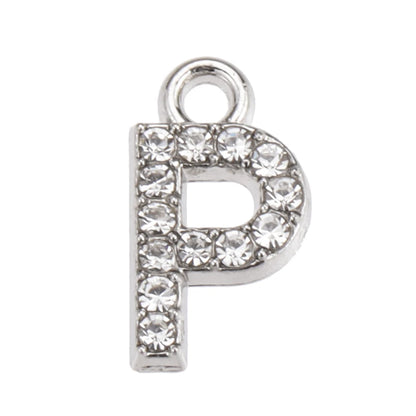 10/26pcs Silver Color Alloy Crystal Mini Alphabet 26 Letter Charms Pendants for Women Necklace Earring Jewelry Accessories