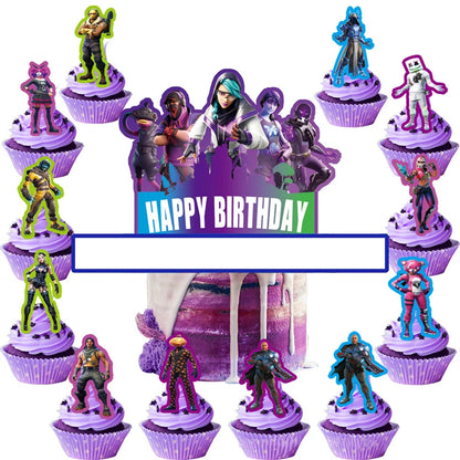 Video Game Fortnitions Birthday Party Decoration Cartoon Alpaca Llama Plate Tablecloth Baby Shower Kids Favors Party Supplies