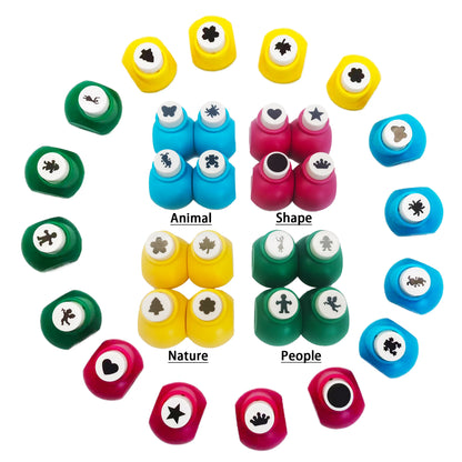 4pcs Mini Craft Punch Set, 4 Kind of Pattern Theme, Amazing Cut-out Shapes for Scrapbooking, Arts & Crafts, DIY Handwork & Mo