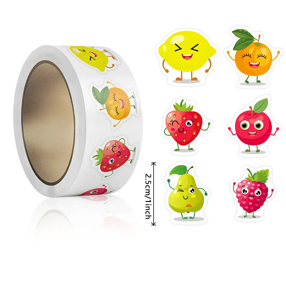 100-500pcs Stationery Stickers Birthday Party Back ground Fruits Balloon Happy Banner Refrigerator Vegetable Stickers - B-500