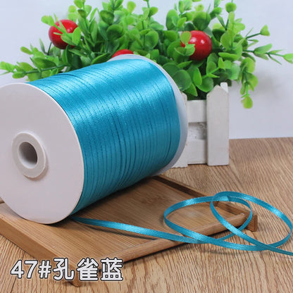 New (10meters/lot) 3mm Satin Ribbons For Craft Sewing Fabric Christmas Wedding Supplies Party Decoration Gift Wrap DIY Handma