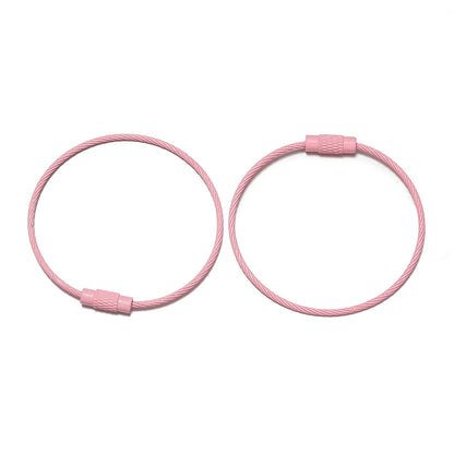 10pcs/lot 50mm Iron Key Ring Colorful Keychain Rings Screw Lock for Jewelry Making Keychain DIY Findings