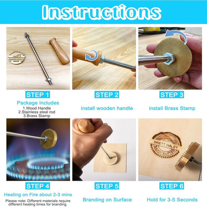 Customize Branding Iron Stamp Leather Stamp LOGO Personalized Heating Brass Embosser Seal Wood Cake Hamburger Craft Handmade 