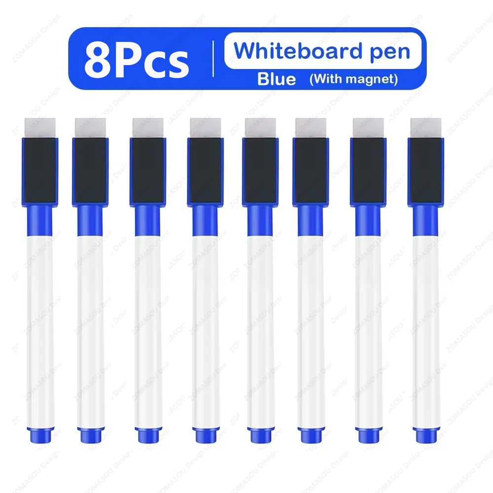 48-1Pcs Magnetic Erasable Whiteboard Pen Color Options Numbering Stationery Office Teaching Supplies for Student Blackboard N