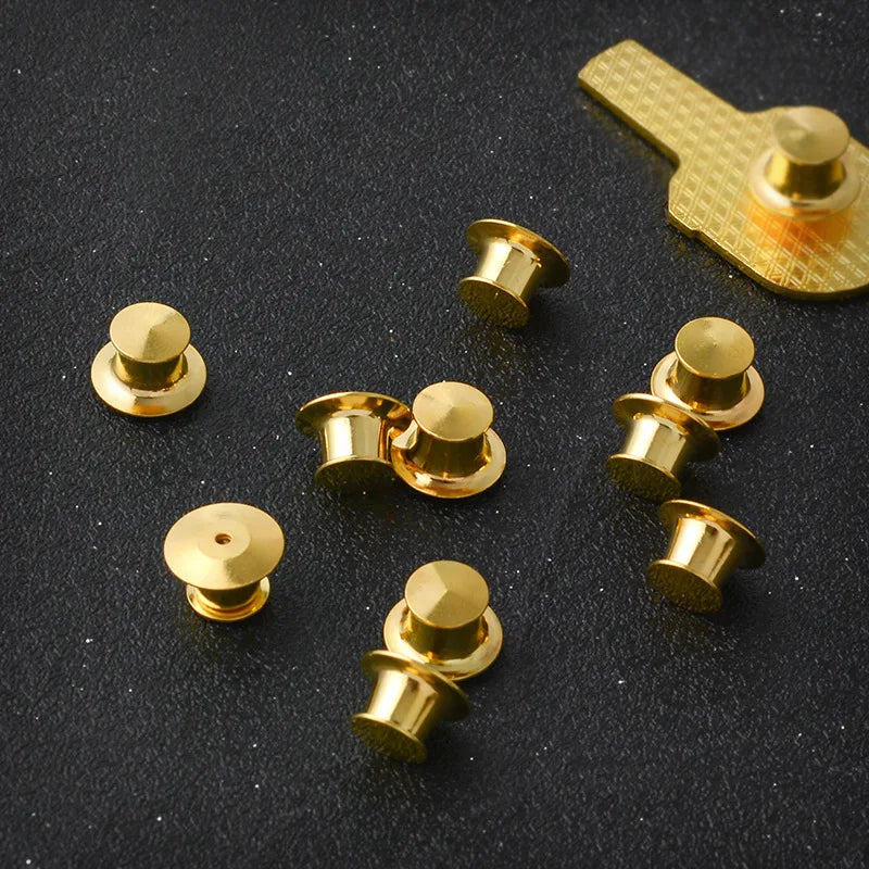 10 pieces/pack Safety Brooches Lock Locking Clasp Metal Pins Back Button Buckle Bulk Pin Keepers Brooch base Jewelry Accessor