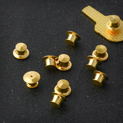 10 pieces/pack Safety Brooches Lock Locking Clasp Metal Pins Back Button Buckle Bulk Pin Keepers Brooch base Jewelry Accessor