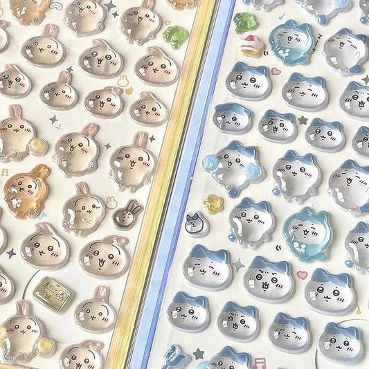 3D Relief Stickers Aesthetic Stickers Cute Scrapbooking DIY Journaling Decal Cartoon Seal Stickers School Kids Gift ボンボン ドロップ