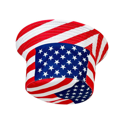 Patriotic American Flag Bucket Hat, Reversible, Casual Style, Foldable, Suitable for Independence Day and Everyday Use, Styli
