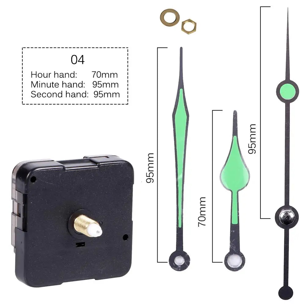 Clock Mechanism Silent Quartz Movement Machine Wall Hands Pointer Set Clockwork Table Long Shaft DIY Watches Repair Parts - 2