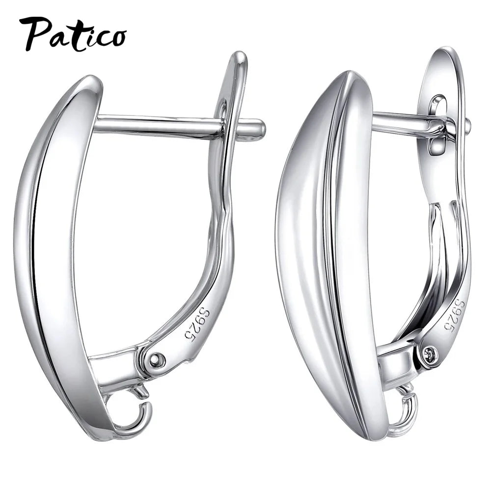 New Design Hollow Hook Earrings DIY Earrings Clasps Hooks For Woman Handmade 925 Sterling Silver Jewelry Making Accessories -