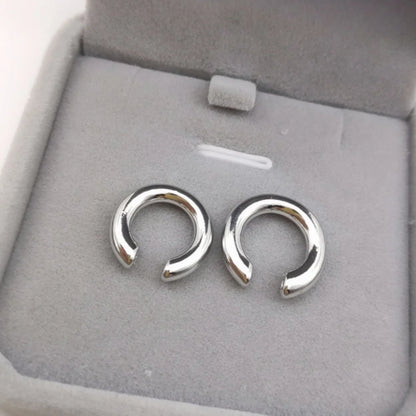 Minimalist Gold Color Round Earrings for Women Earcuff Women No Pierced C Shape Geometric Earclip Ear Bone Clip Punk Jewelry 