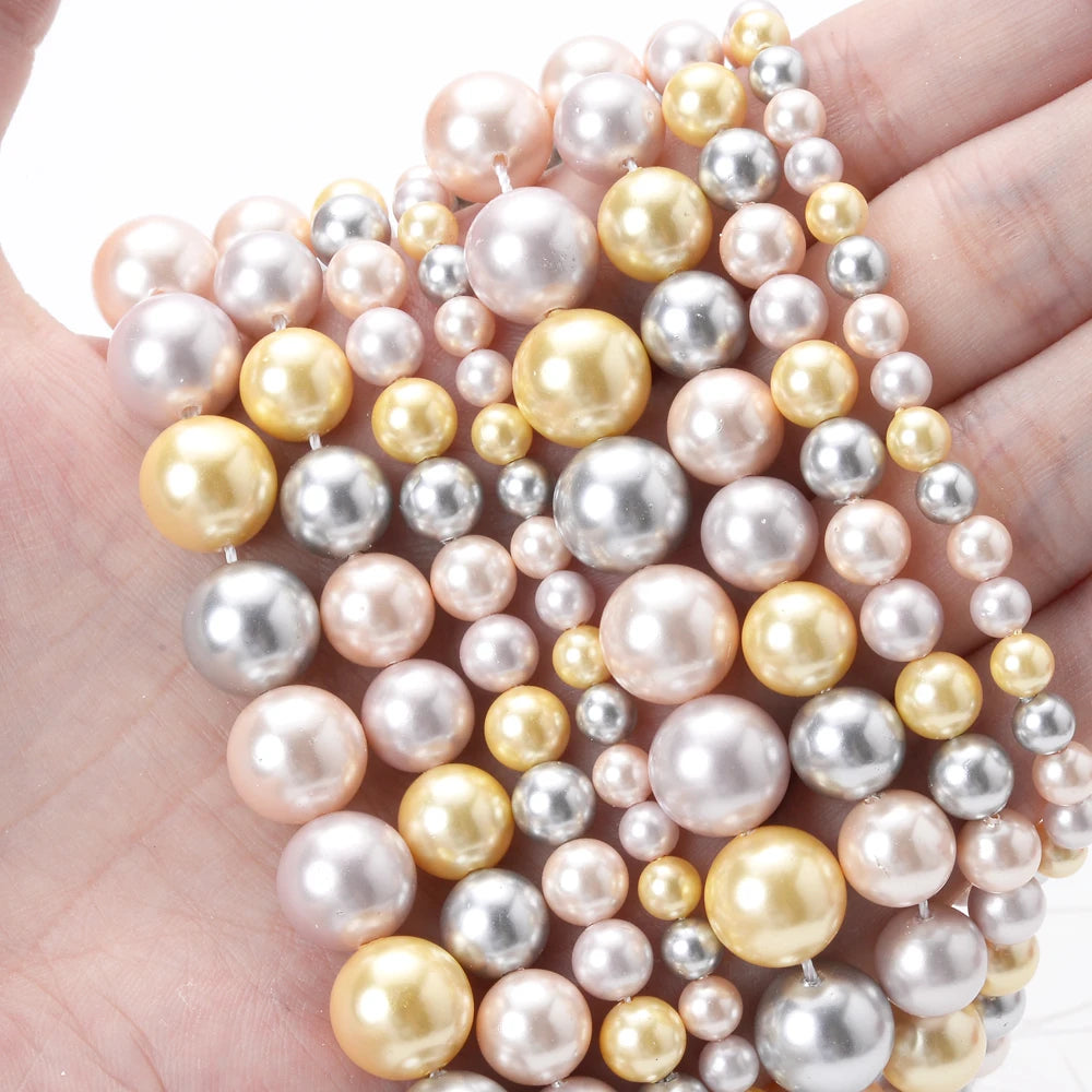 Natural Freshwater Shell Pearls Beads Round Loose Spacer Beads for Jewelry Making DIY Bracelet Necklace Accessories 4 6 8 10m