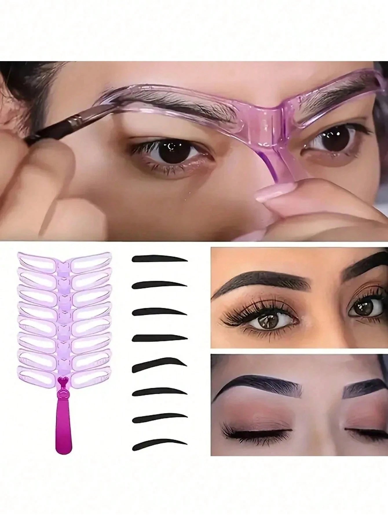 8Pcs Reusable Eyebrow Stencils,Eyebrow Shaping Kit,Eyebrow Makeup Template,Eyebrow Shaper-8 Styles For Different Eyebrow Shap
