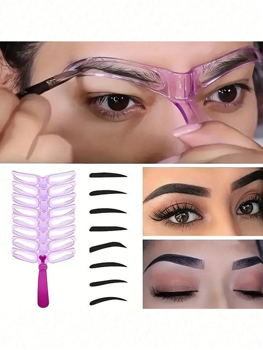 8Pcs Reusable Eyebrow Stencils,Eyebrow Shaping Kit,Eyebrow Makeup Template,Eyebrow Shaper-8 Styles For Different Eyebrow Shap