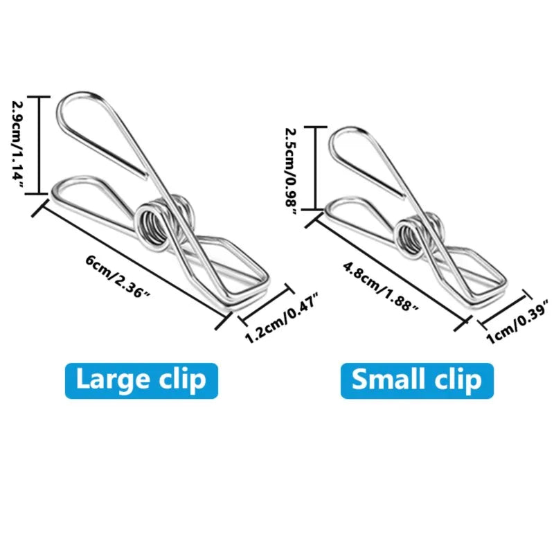 Clothespins Stainless Steel Clips Clothes Pegs Household Washing Hang Laundry Metal Home Storage Tool 10/20/40Pcs Clothes Peg