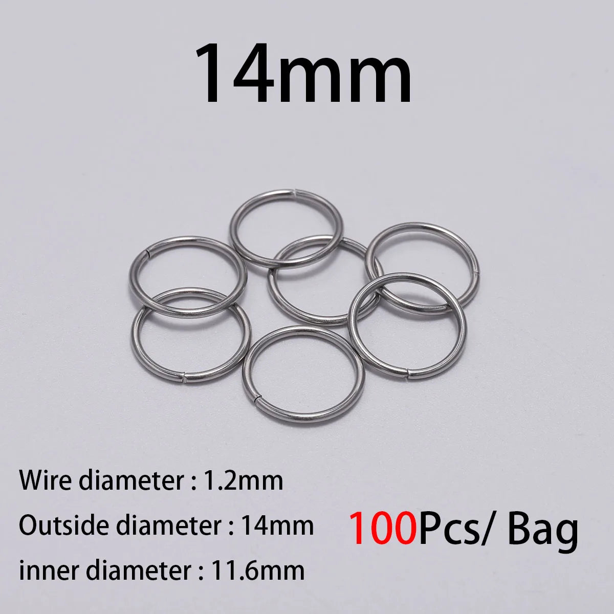 30-200Pcs 3-25mm Stainless Steel Split Ring Open Single Loops Jump Rings Connectors for DIY Jewelry Making Findings Accessori