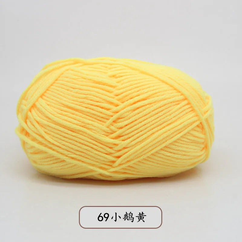 40-50g/Set 4ply Milk Cotton(80%) Knitting Yarn Needlework Dyed Lanas For Crochet Craft Sweater Hat Dolls At Low Price - 69