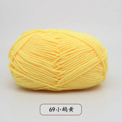40-50g/Set 4ply Milk Cotton(80%) Knitting Yarn Needlework Dyed Lanas For Crochet Craft Sweater Hat Dolls At Low Price - 69