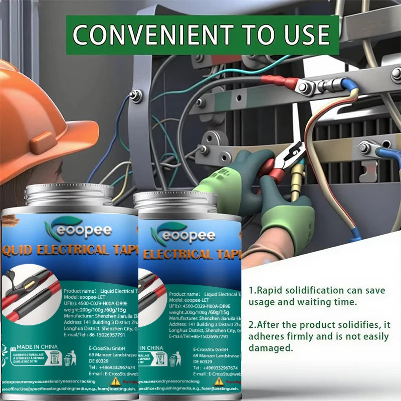 Liquid Waterproof Electrical Tape Epoxy Resin Black Glue Quick Drying Sealant For Wires And Cables Home Use Fix Line Glue