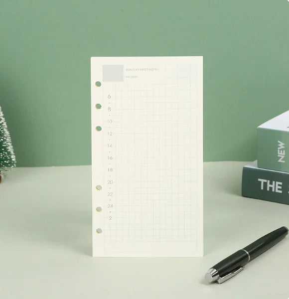 45 Sheets A5 A6 A7 Loose Leaf Notebook Refill Spiral Binder Inner Page Line Blank craft Grid Inside Paper Stationery - dailyA