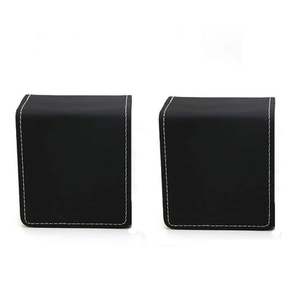 Lnofxas Black Single Watch Gift Box with Pillow PU Leather Wristwatch Display Case Organizer for Men - 2 Pcs Matte Black