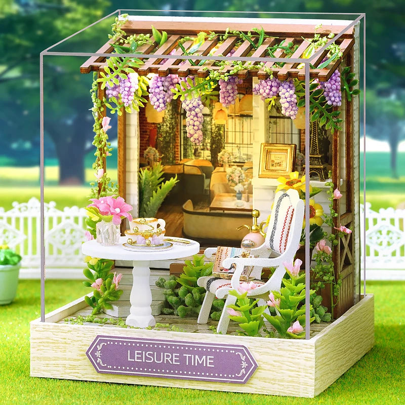 Mini Doll House DIY Small House Kit Handmade 3D Puzzle Assembly Model Building Room Bedroom Decoration Wooden Craft BirthdayG