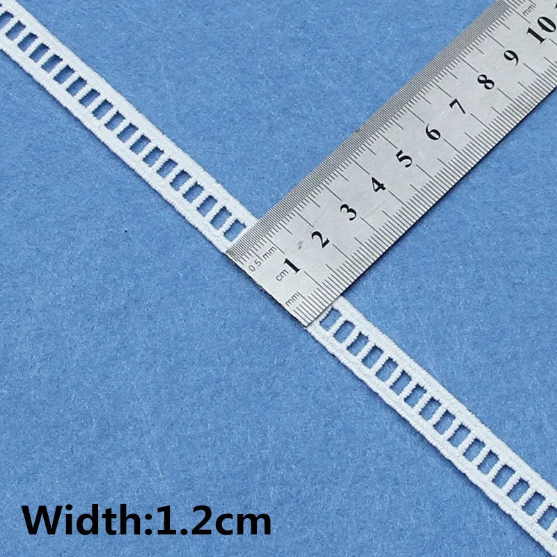 5Yards White Cotton Embroidered Lace Trim Ribbons Fabric DIY Handmade Craft Materials Sewing Clothes Accessories - C-20-06-25