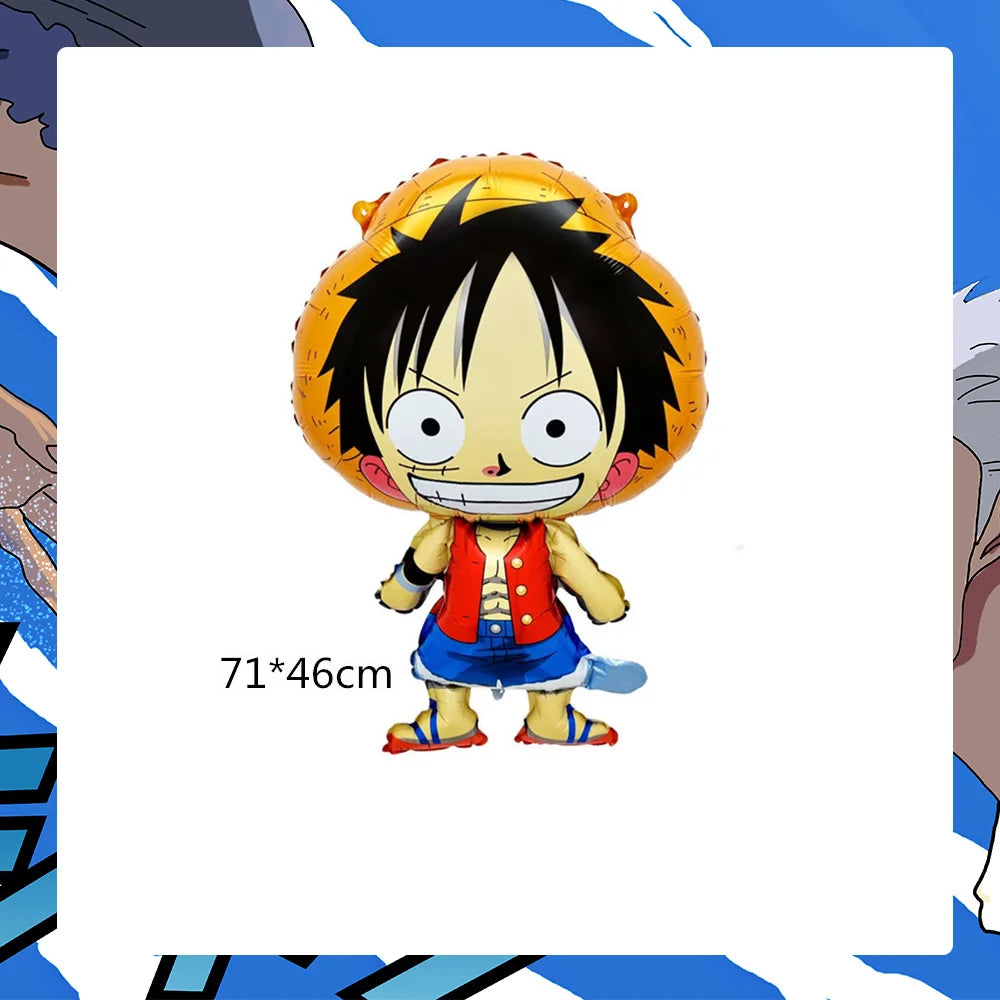 One Piece Birthday Party Dinner Plates Hanging Banner Cake Decoration One Piece Luffy Balloon Party Decoration Theme Props Gi