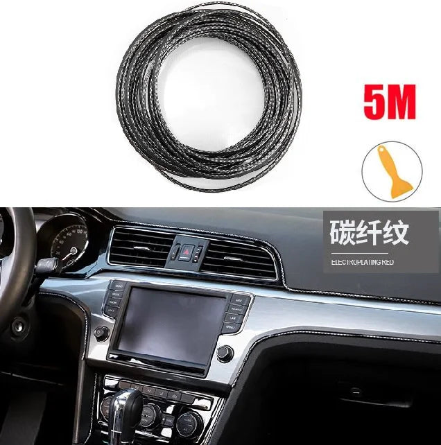 Car Interior Decoration Line Trim Door Center Console Gap Instrument Panel Decorative Line Chrome Glitter Modification Suppli