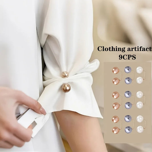 9pcs 3-Color Anti-Show Clothes Pin Waist Buttons Versatile Decorative Pins for Shirts Dresses Blouses Plastic, Pins for Cloth