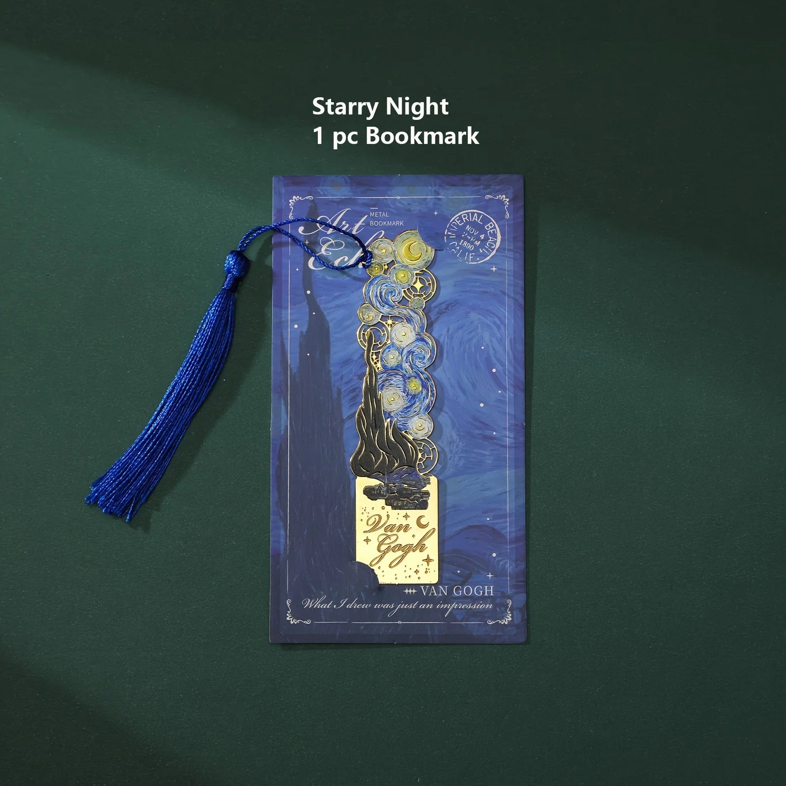 1 pc Vintage Painting Metal Bookmark Hollow Bookmark With Long Tassel For Book Club Readers Friends Teachers Students - Starr