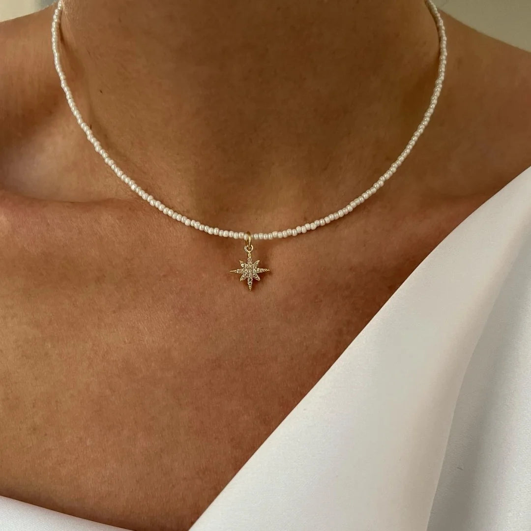 Minimalist Pearl Necklace for Women New Style Luxury Sensation Tassel Cold Tone Feng Shui Xiaomi Bead French Collar Chain - Q