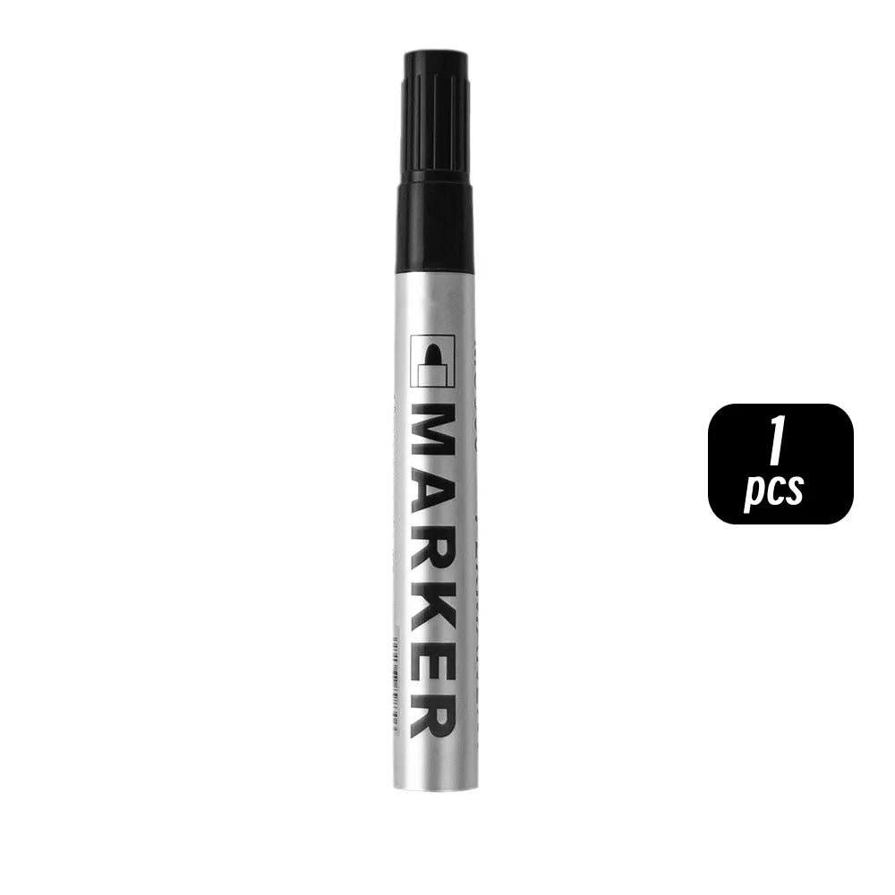 Permanent Paint Marker Pen Waterproof Black Pen for Tyre Oily Markers Quick Drying Signature Pen Stationery Supplies - 1 blac